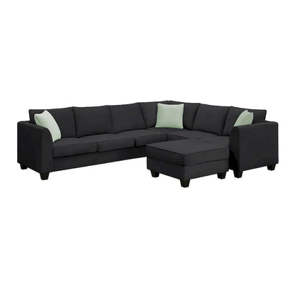 Versatile Reversible Sectional Sofa with Ottoman - Flexible Combination Module