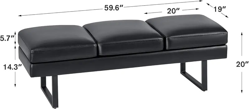 Furmax Faux Leather Guest Chairs for Waiting Rooms and Offices