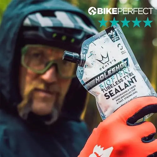 Peaty’s Holeshot Biofibre Tubeless Tire Sealant  Fast Puncture Repair, 6mm, Biodegradable, 1L, MTB/Road/Gravel