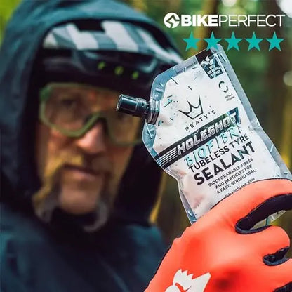 Peaty’s Holeshot Biofibre Tubeless Tire Sealant  Fast Puncture Repair, 6mm, Biodegradable, 1L, MTB/Road/Gravel