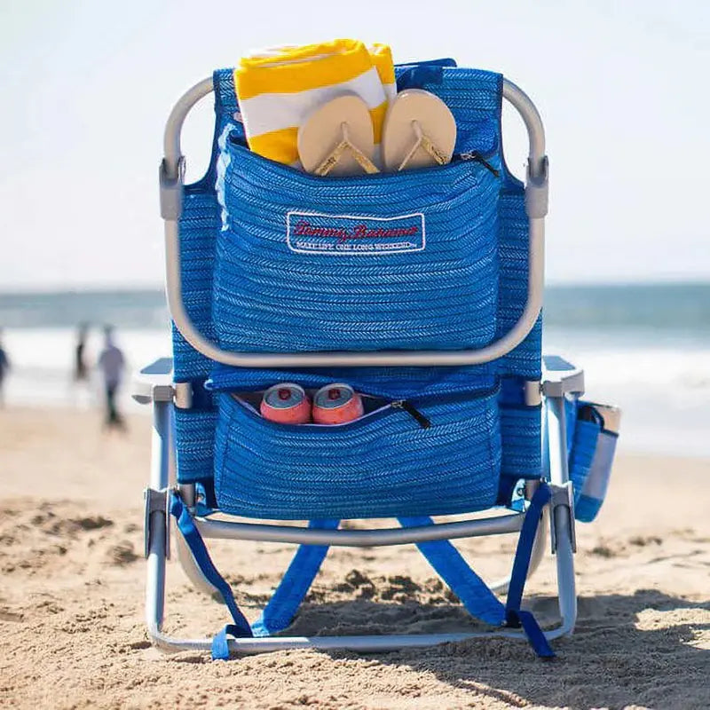 Tommy Bahama Backpack Beach Chairs (2-Pack)  Lightweight, Portable, and Adjustable Outdoor Seating in Blue