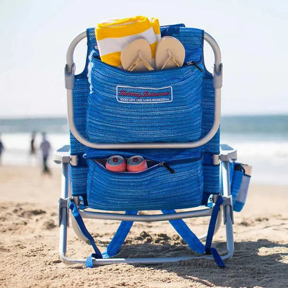 Tommy Bahama Backpack Beach Chairs (2-Pack)  Lightweight, Portable, and Adjustable Outdoor Seating in Blue