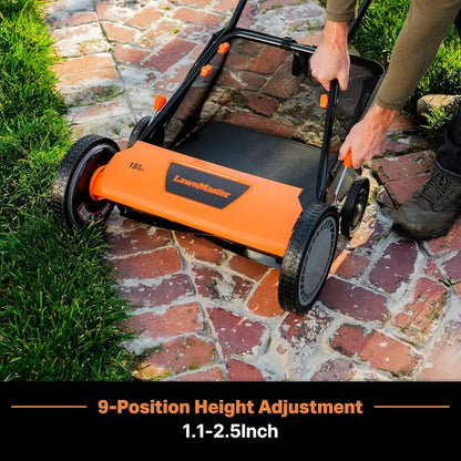 LawnMaster LMRM1801 18-Inch 5-Blade Manual Reel Mower  Eco-Conscious Lawn Care Solution