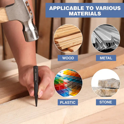 WORKPRO 4-Piece Precision Punch Set — Includes Nail and Center Punches in Common Sizes