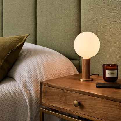 Knuckle Table Lamp in Walnut + Sphere IV Set