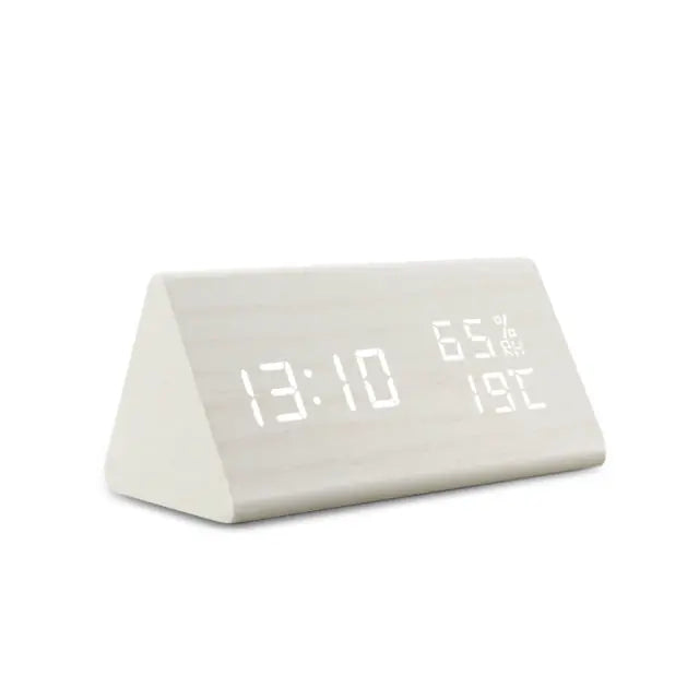 Digital LED Alarm Clock with Room Temperature Readout & Dual Alarms