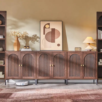 IFGET Fluted Arched Sideboard  92.6-Inch Wide Modern Farmhouse Buffet Cabinet