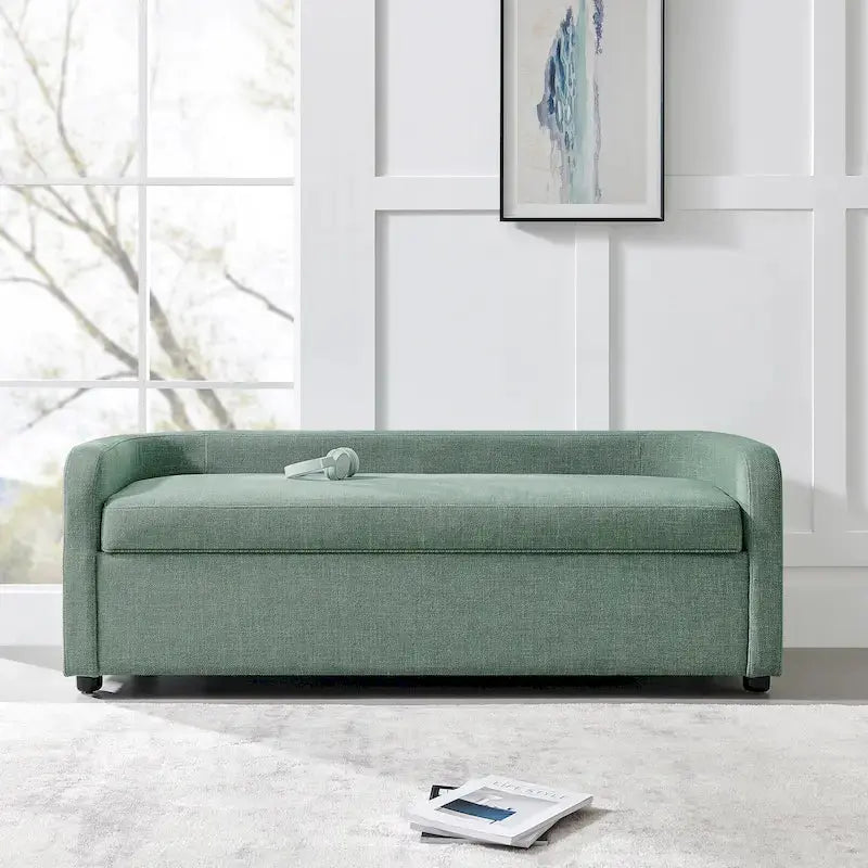 Wendy Storage Bench  Upholstered Footstool with Lift-Top Hidden Compartment for Blankets or Accessories