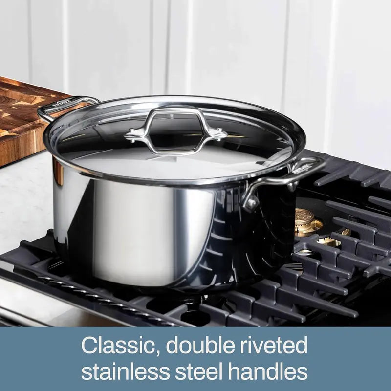 All-Clad D3 Stainless Steel 8-Quart Stockpot with Lid  Induction-Compatible & Oven-Safe