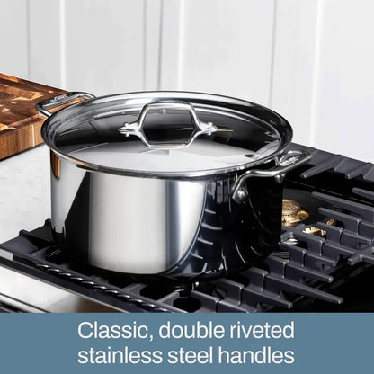 All-Clad D3 Stainless Steel 8-Quart Stockpot with Lid  Induction-Compatible & Oven-Safe