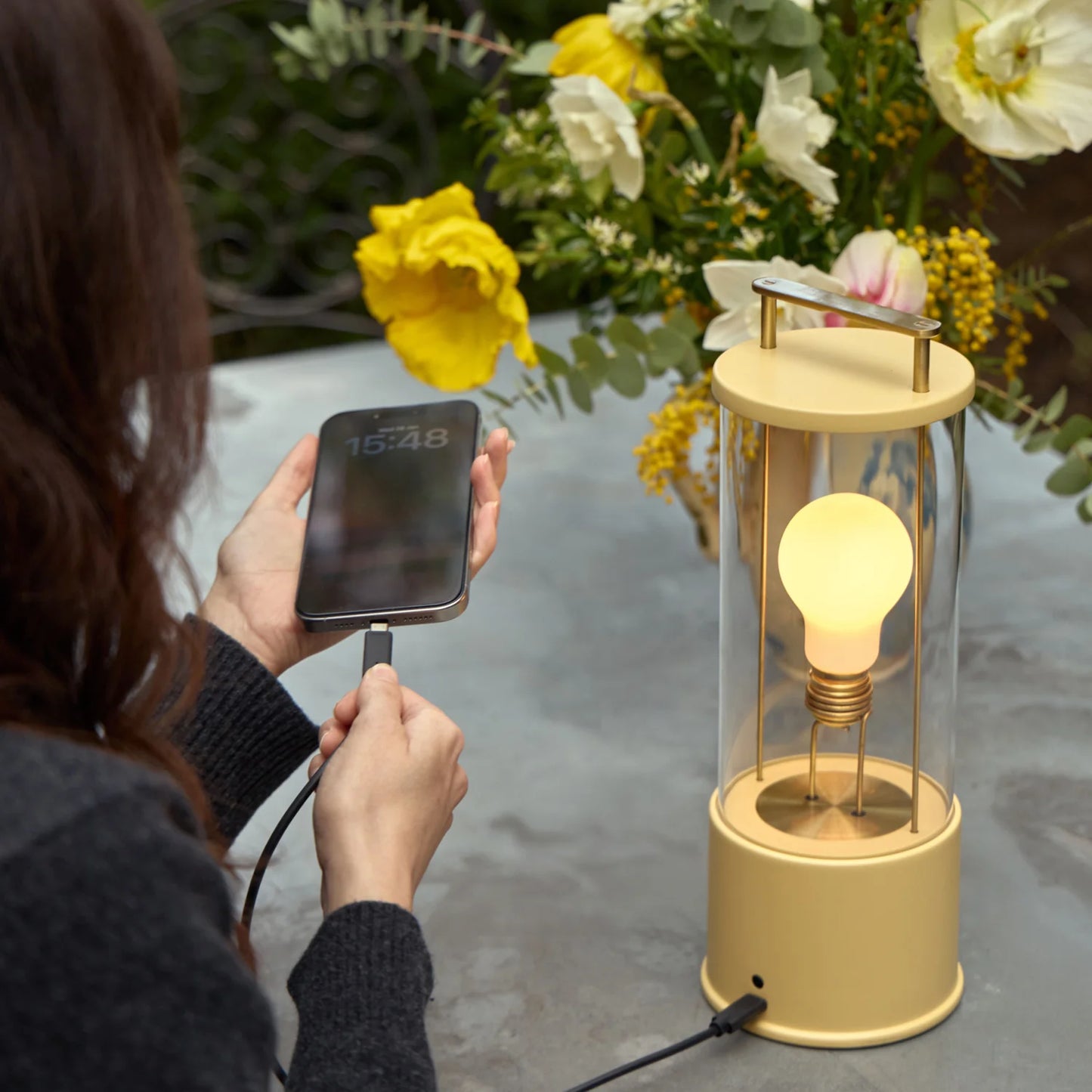 The Muse 2.0 Portable Lamp in Setting Plaster Pink