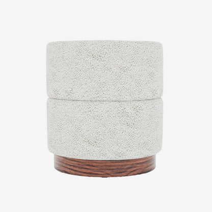 Auguste   Pouf cylindrique en bouclette cr me