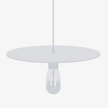 Luminaire suspension circulaire en métal blanc