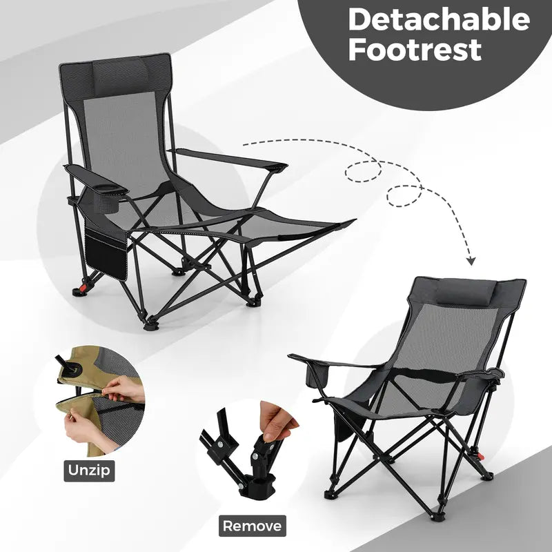 Adjustable 4-Position Folding Beach Chair with Carry Bag & 330-Pound Rating