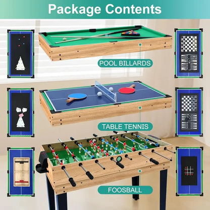48-Inch 12-in-1 Multi-Game Table  Ping Pong, Pool, Foosball & Air Hockey Combo for Home Game Rooms