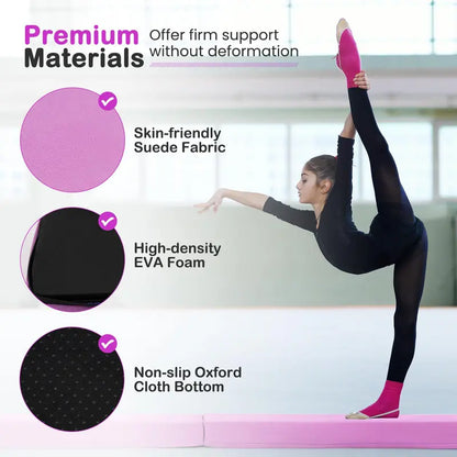 7-Foot Foam Balance Beam — Gymnastics Training Equipment with Removable Suede Cover