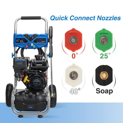 Efurden 3500 PSI Gas-Powered Pressure Washer  209cc Engine, 2.3 GPM, 4-Position Nozzle for Outdoor Cleaning