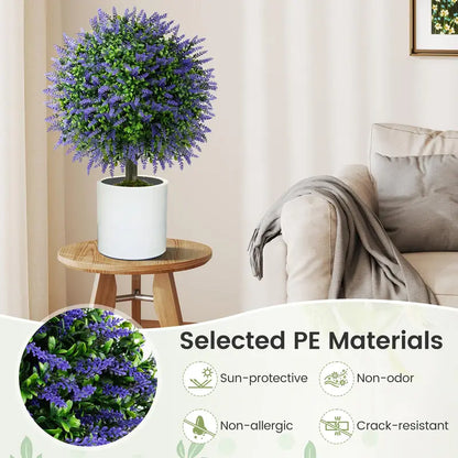 22-Inch Artificial Wisteria Topiary Ball Tree  Vibrant Faux Floral Display with Realistic Branching