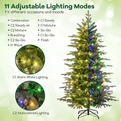 6 ft Pre-Lit Multimode Artificial Christmas Tree  260 Multicolor & Warm White LEDs, 714 Tips, 11 Lighting Effects