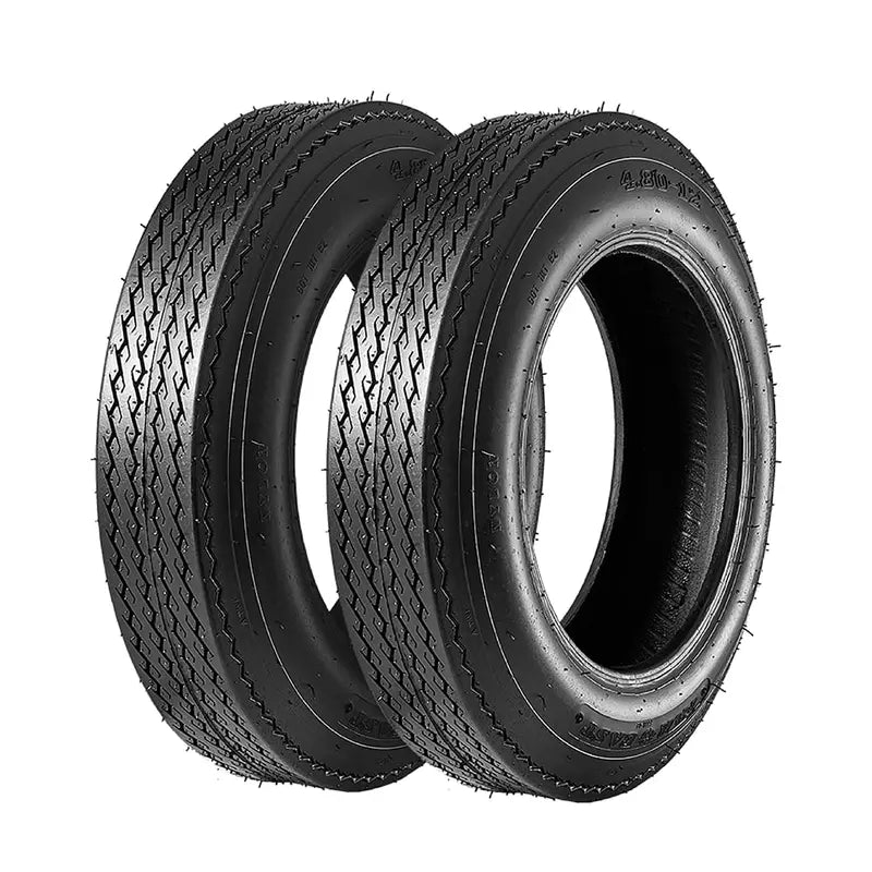 Albott Set of 2 4.80-12 Bias Trailer Tires 6PR 480-12 4.80×12 Hightway Boat Motorcycle Tires, Load Range C