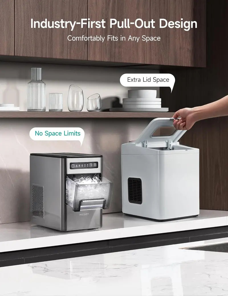 HiCOZY Countertop Ice Maker  Rapid 6-Minute Ice Production with Auto-Clean Function