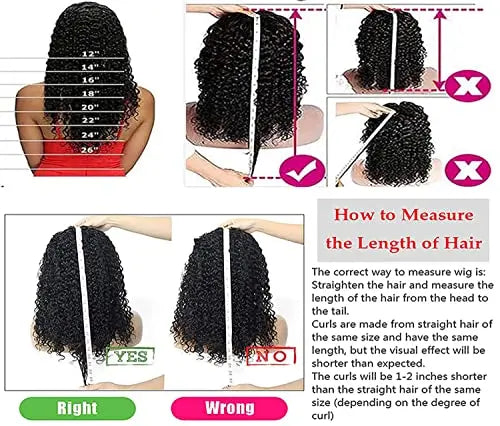 Aiterina 12″ Deep Wave Curly Human Hair Headband Wig  Glueless, Machine-Made, Natural Color
