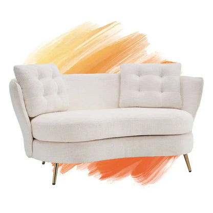 Luxury Velvet Loveseat Featuring Gold-Tone Metal Legs  Contemporary Sofa