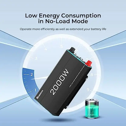 Renogy 2000W Pure Sine Wave Inverter 12V DC to 120V AC Converter for Home, RV