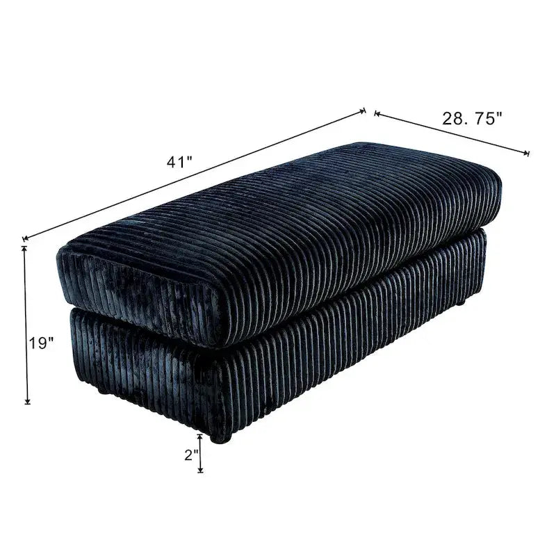 Modular L-Shaped Corduroy Sectional Sofa  Oversized 6-Piece Configurable Set