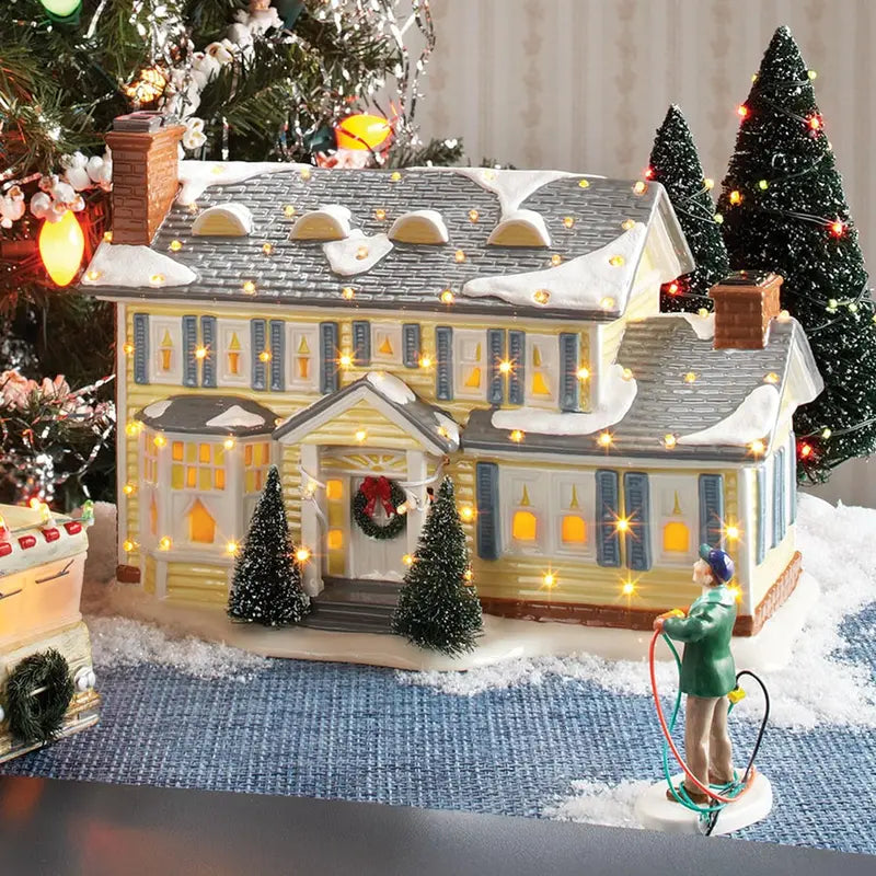 Lighted Griswold Vacation Home Ornament  Snow Village Christmas Architecture Display (7.48″, Multicolor)