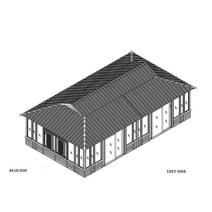 26 ft W × 15.5 ft D Solid Wood Patio Gazebo  Rustic Outdoor Garden Structure