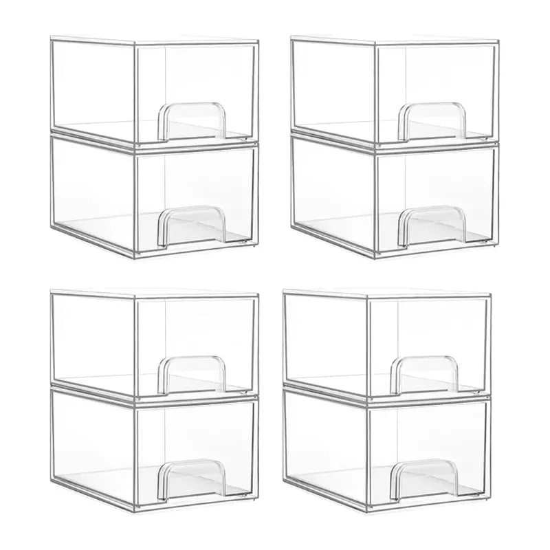 Clear Acrylic Stackable Drawer Organizer for Bathroom Vanity & Toiletries