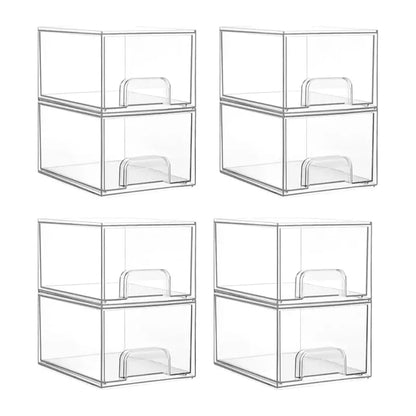 Clear Acrylic Stackable Drawer Organizer for Bathroom Vanity & Toiletries