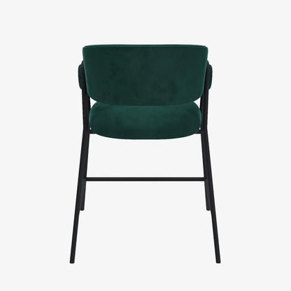 Lot de 2 tabourets de bar avec dossier, velours vert Bonnie