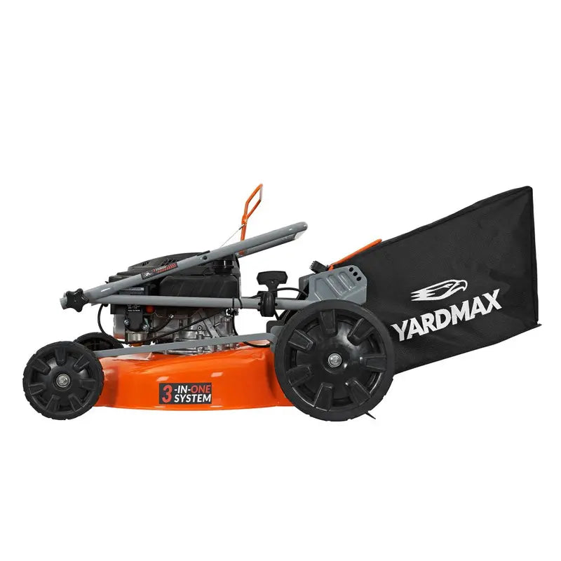 YARDMAX  21 In. 170Cc 3-In-1 Gas Walk behind Push Lawn Mower with High Rear Wheels