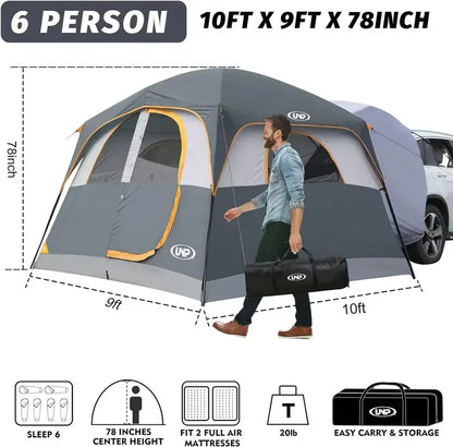 6-Person SUV Tailgate Tent with Rainfly  Quick-Setup Camping Shelter for Vehicle-Based Adventures