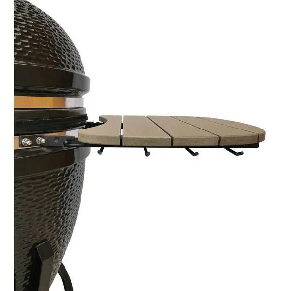 Kamado S-Series 22″ Ceramic Charcoal Grill  Black Kamado with Cart, Side Shelves, Dual Grates, and Ash Drawer