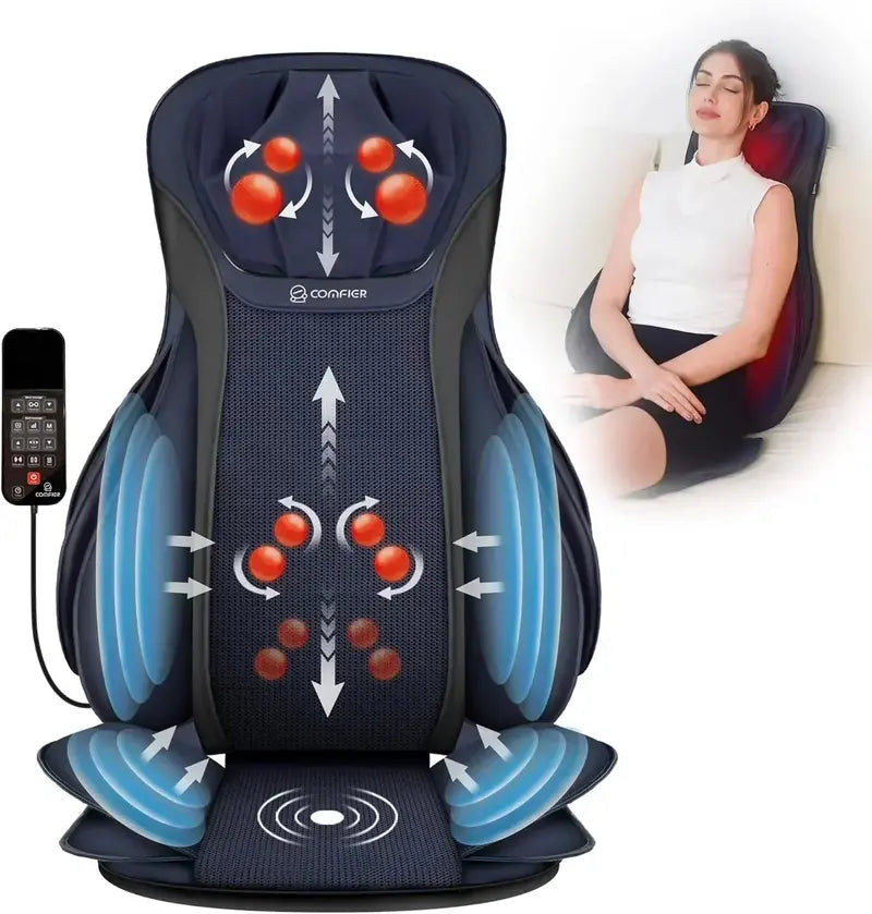 COMFIER Shiatsu Massage Chair with Heat  Portable Neck and Back Massager Featuring Compression Therapy