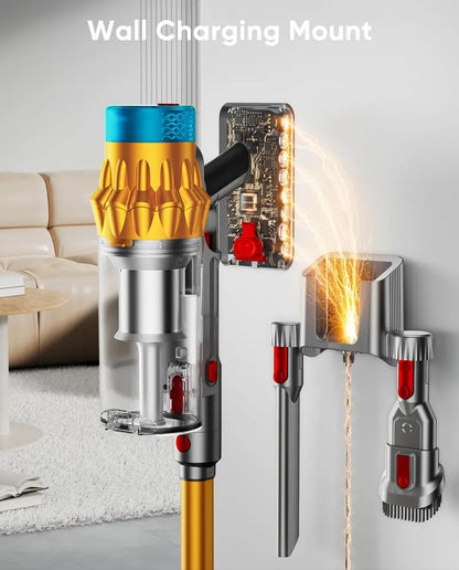 70-Min Cordless Stick Vacuum with Smart Display: 55KPa Suction, 1.8L Dust Cup, Anti-Tangle Brush & Self-Standing Base for Carpets & Hard Floors