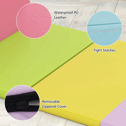6.6′ x 2.5′ Folding Gymnastics Mat — Five-Panel Tumbling Pad with Carrying Handles