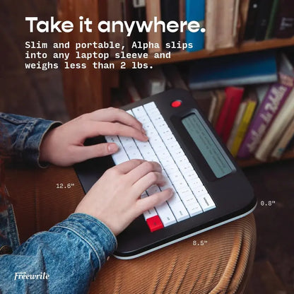Freewrite Alpha E-Ink Digital Typewriter with Backlit Display and Cloud Sync