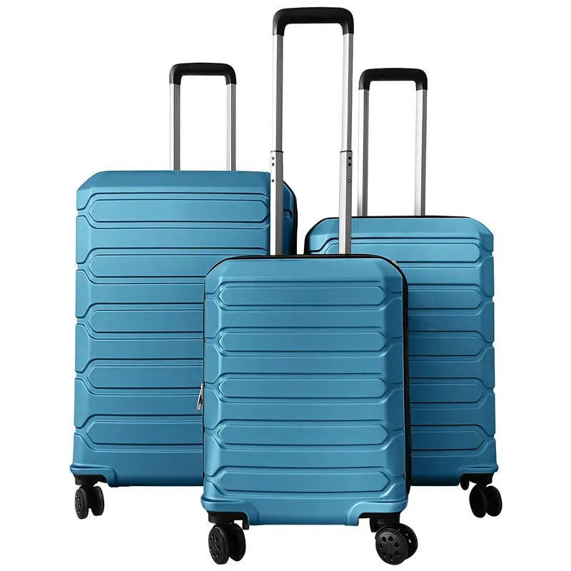 Lightweight 3-Piece Hardshell Spinner Luggage Set — 20/24/28 Inch (Classic Cross Stripe Design)