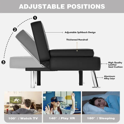 JUMMICO Modern Futon Sofa Bed  Convertible Folding Couch with Multiple Seating Configurations