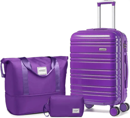6-Piece Expandable Rolling Luggage Set  Lightweight Hardshell Suitcases with Smooth-Spinning Wheels & Modular Packing Options