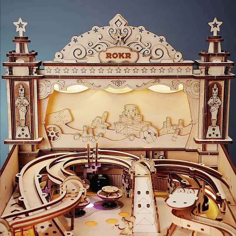 ROKR 3D Puzzle 3D Pinball Machine ,Retro Games Marble Run,Birthday Gift for Adult Kid,482 Pcs