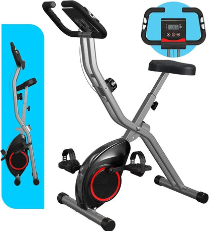 817X Foldable Indoor Exercise Bike  16-Level Magnetic Resistance, 300 LB Capacity, Quiet 2025 Design