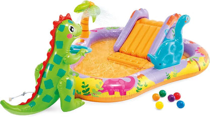Intex Jungle Adventure Inflatable Play Center  96″ x 78″ x 28″ Kiddie Splash Pool with Water Slide for Toddlers & Backyard Fun