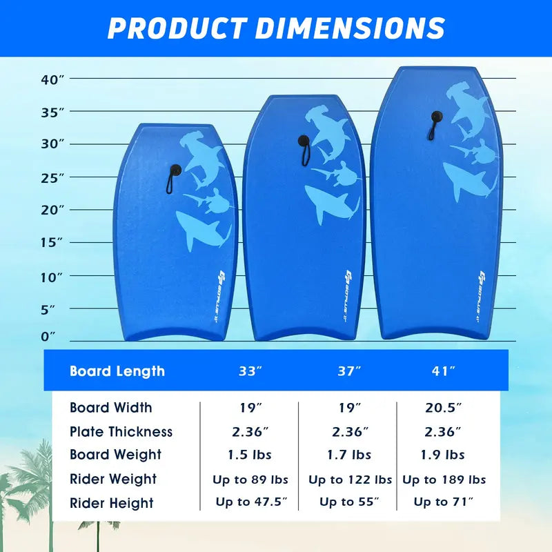 Lightweight Bodyboard Featuring EPS Core, XPE Deck, and HDPE Slick Bottom