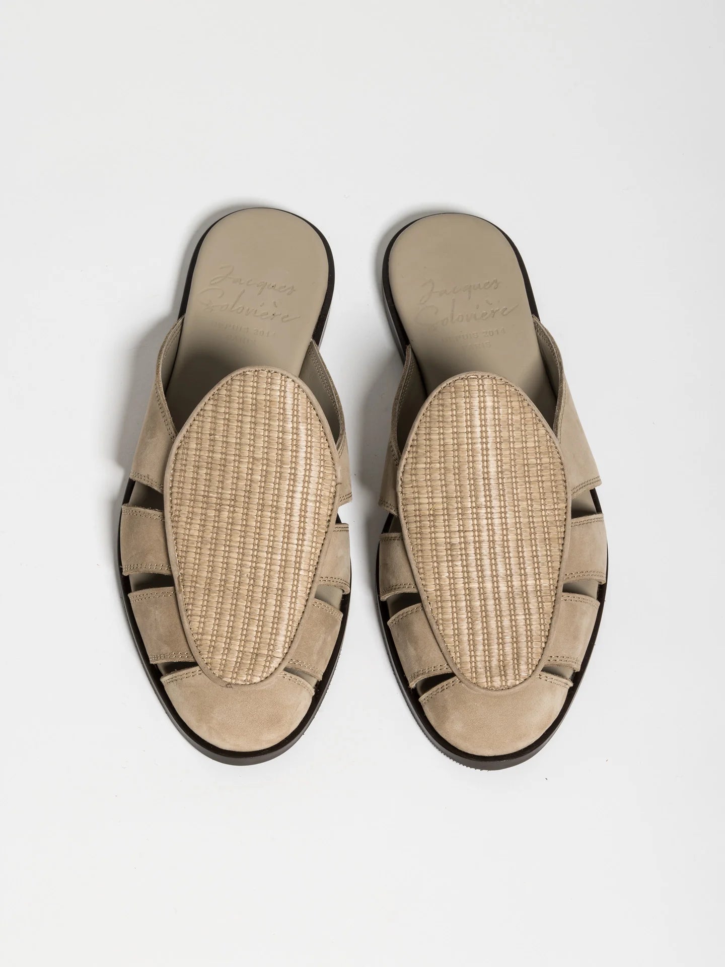 CAPRI MULE RAFFIA TAUPE
