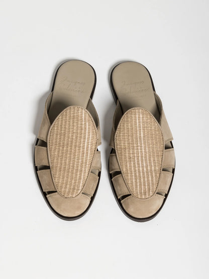 CAPRI MULE RAFFIA TAUPE